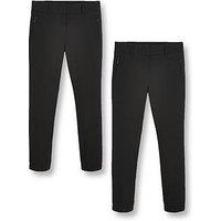 V By Very Girls 2 Pack Skinny Fit School Trousers - Black