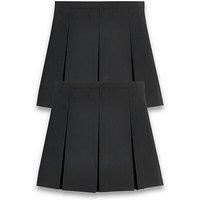 Everyday Girls 2 Pack Classic Pleated Water-Repellent School Skirts - Black