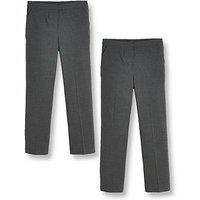 V By Very Girls 2 Pack Woven School Trouser Regular Fit - Grey