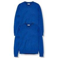 The Very Collection Unisex 2 Pack V-Neck School Jumper - Royal Blue