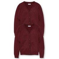 The Very Collection Girls 2 Pack School Cardigans - Burgundy