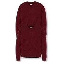 The Very Collection Unisex 2 Pack V-Neck School Jumper - Burgundy