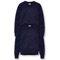 The Very Collection Unisex 2 Pack V-Neck School Jumper - Navy