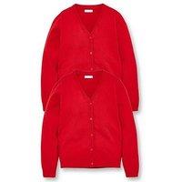 Everyday Girls 2 Pack School Cardigans - Red