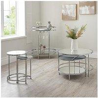 Very Home Aruba Mirrored Nest Of Lamp Tables