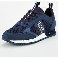 Ea7 Emporio Armani Black & White Laces Trainers - Navy