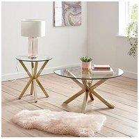 Very Home Chopstick Glass And Brass Coffee Table