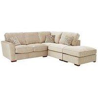 Very Home Kingston Fabric Right Hand Corner Chaise Sofa Bed With Footstool