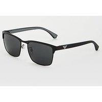 Emporio Armani Rectangle Lens 0Ea2087 Sunglasses - Black