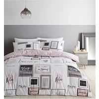 Catherine Lansfield Sleep Dreams Duvet Cover Set - Blush Pink