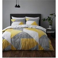 Catherine Lansfield Larsson Geo Duvet Cover Set - Ochre