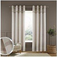 Catherine Lansfield Melville Woven Texture Eyelet Unlined Curtains