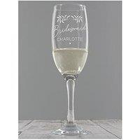 Personalised Wedding Botanical Flute Glass