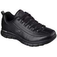 Skechers Sure Track Trickel Workwear Slip Resistant Leather Trainer - Black