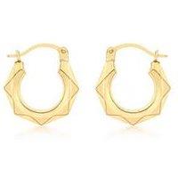 Love Gold 9Ct Gold Small Hexagonal Hoop Earrings