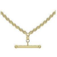 Love Gold 9Ct Gold Hollow Rope Albert Chain Necklace