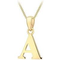 The Love Collection 9Ct Gold Plain Initial Pendant Pendant Necklace