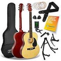 3Rd Avenue Full Size 4/4 Acoustic Guitar Pack For Beginners - 6 Months Free Lessons - Natural