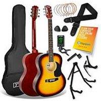 3Rd Avenue Full Size 4/4 Acoustic Guitar Pack For Beginners - 6 Months Free Lessons - Sunburst