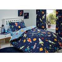 Bedlam Supersonic Glow In The Dark Single Duvet Cover Set - Multi