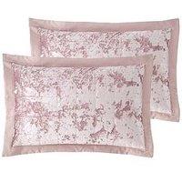 Catherine Lansfield Crushed Velvet Pillowsham Pair - Pink