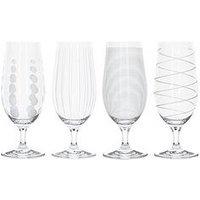 Mikasa Cheers Set Of 4 Crystal Stemmed Beer Glasses