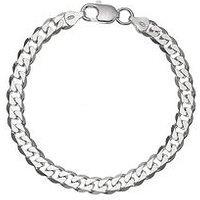 The Love Collection Sterling Silver 1/2 Oz Solid Diamond Cut Curb Mens Bracelet