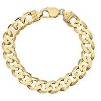 The Love Collection 9Ct Yellow Gold 1 Oz Solid Diamond Cut Curb Bracelet