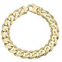 The Love Collection 9Ct Yellow Gold 2 Oz Solid Diamond Cut Curb Bracelet