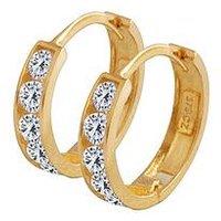 Love Gold 9Ct Gold Cubic Zirconia Huggie Hoop Earrings