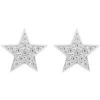 The Love Silver Collection Sterling Silver Pav&Eacute; Cubic Zirconia Star Stud Earrings