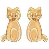 The Love Collection 9Ct Gold Cat Stud Earrings