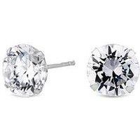 Simply Silver Sterling Silver 925 With Cubic Zirconia 8Mm Solitaire Stud Earrings