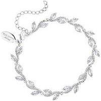 Jon Richard Bridal Pave Wave Leaf Bracelet