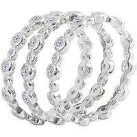 Set of 3 Sterling Silver 925 CZ boho eternity band ring (Sizes L-T)
