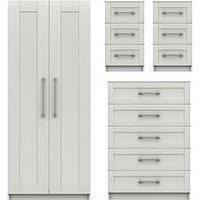 One Call Regal Ready Assembled Package - 2 Door Wardrobe, 5 Drawer Chest And 2 Bedside Chests