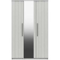 One Call Taylor Part Assembled 3 Door Mirrored Wardrobe