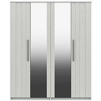 One Call Taylor Part Assembled 4 Door Mirrored Wardrobe