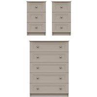 One Call Reid 3 Piece Ready Assembled Package - 5 Drawer Chest And 2 Bedside Cabinets