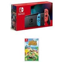 Nintendo Switch Neon Console With Animal Crossing New Horizon