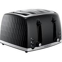 Russell Hobbs Honeycomb 4 Slice Black Plastic Toaster - 26071