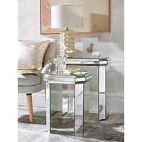 Very Home Ready Assembled Plinth Mirrored Nest Of 2 Tables - Fsc Certified