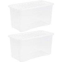 Wham Set Of 2 Clear Crystal Plastic Storage Boxes