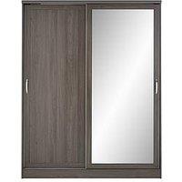 Very Home Camberley 2 Sliding Door Mirrored Wardrobe - Dark Oak Effect