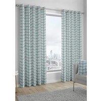 Fusion Delft Lined Eyelet Curtains