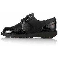 Kickers Kick Lo Brogue Leather Shoe - Black