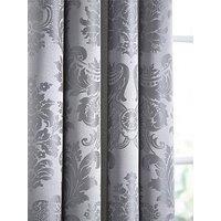 Catherine Lansfield Damask Jacquard Eyelet Lined Curtains