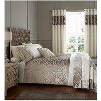 Catherine Lansfield Lattice Cut Velvet Duvet Cover Set - Natural