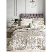 Catherine Lansfield Crushed Velvet Duvet Cover Set - Natural