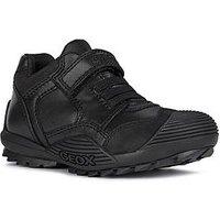 Geox Boys Savage Leather Strap And Lace School Shoe - Black